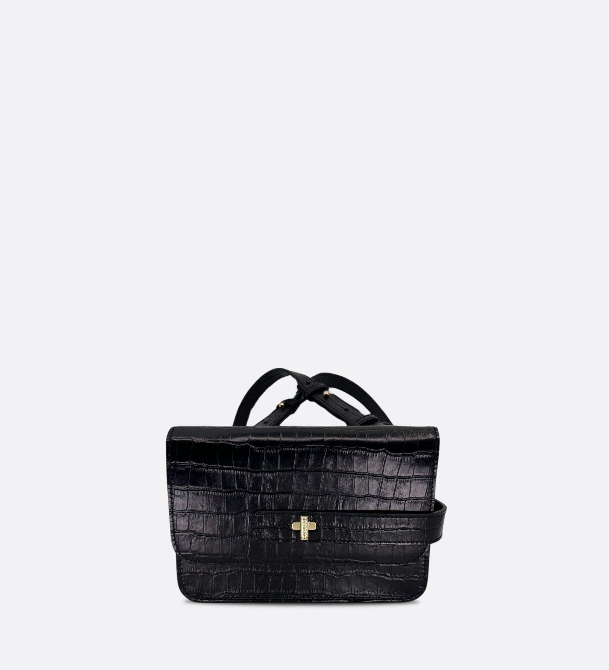 Petit Lalou, cuir croco noir, THYRS