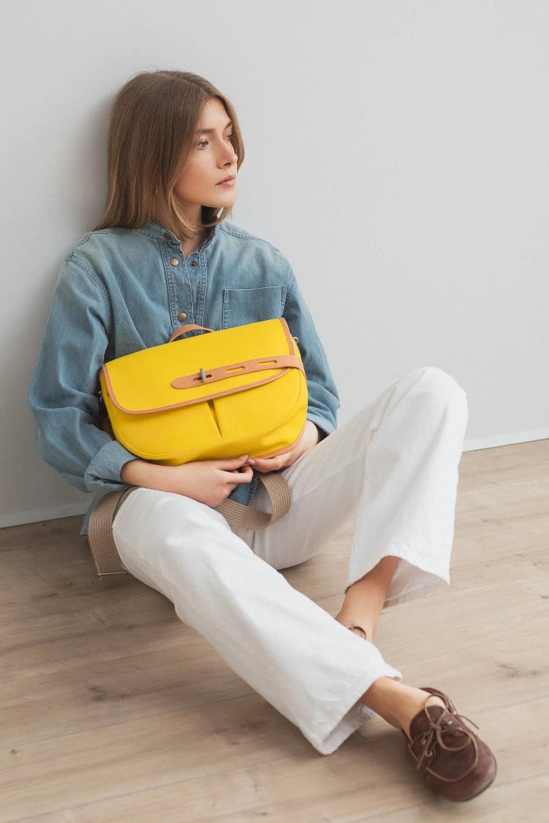 Sac besace jaune