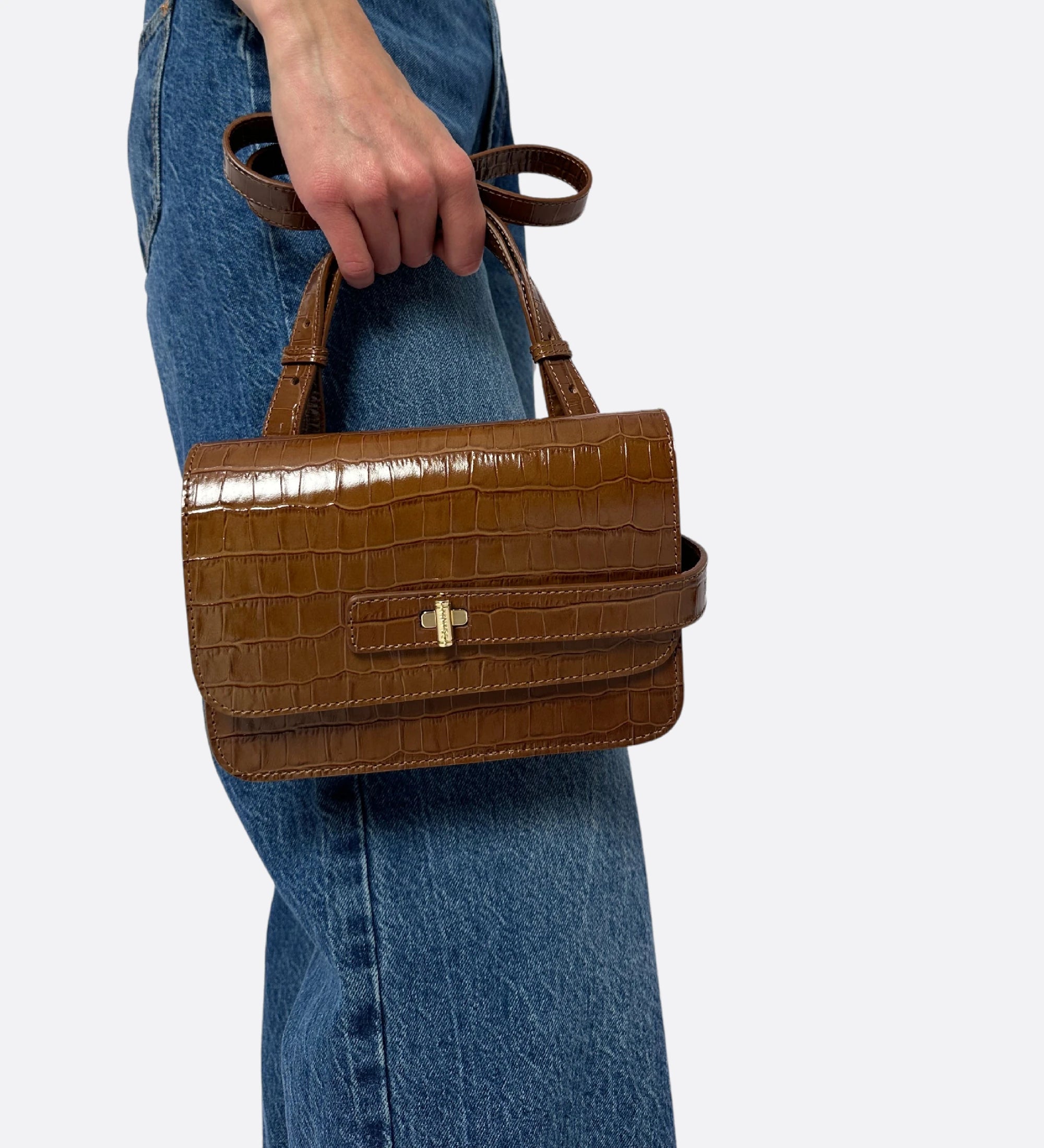 Sac petit LALOU croco noisette THYRS