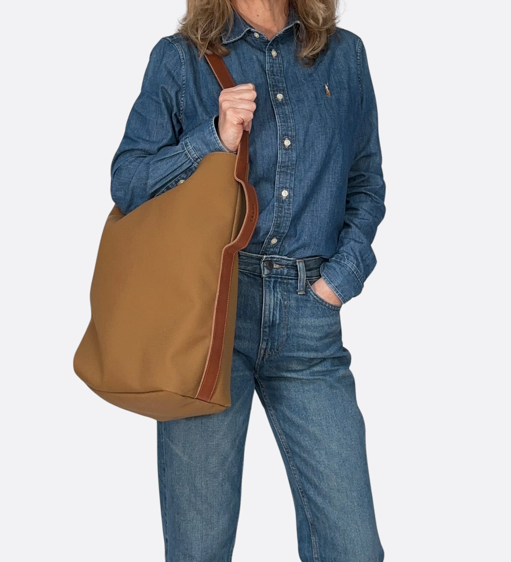 Tote bag Nord Sud caramel THYRS