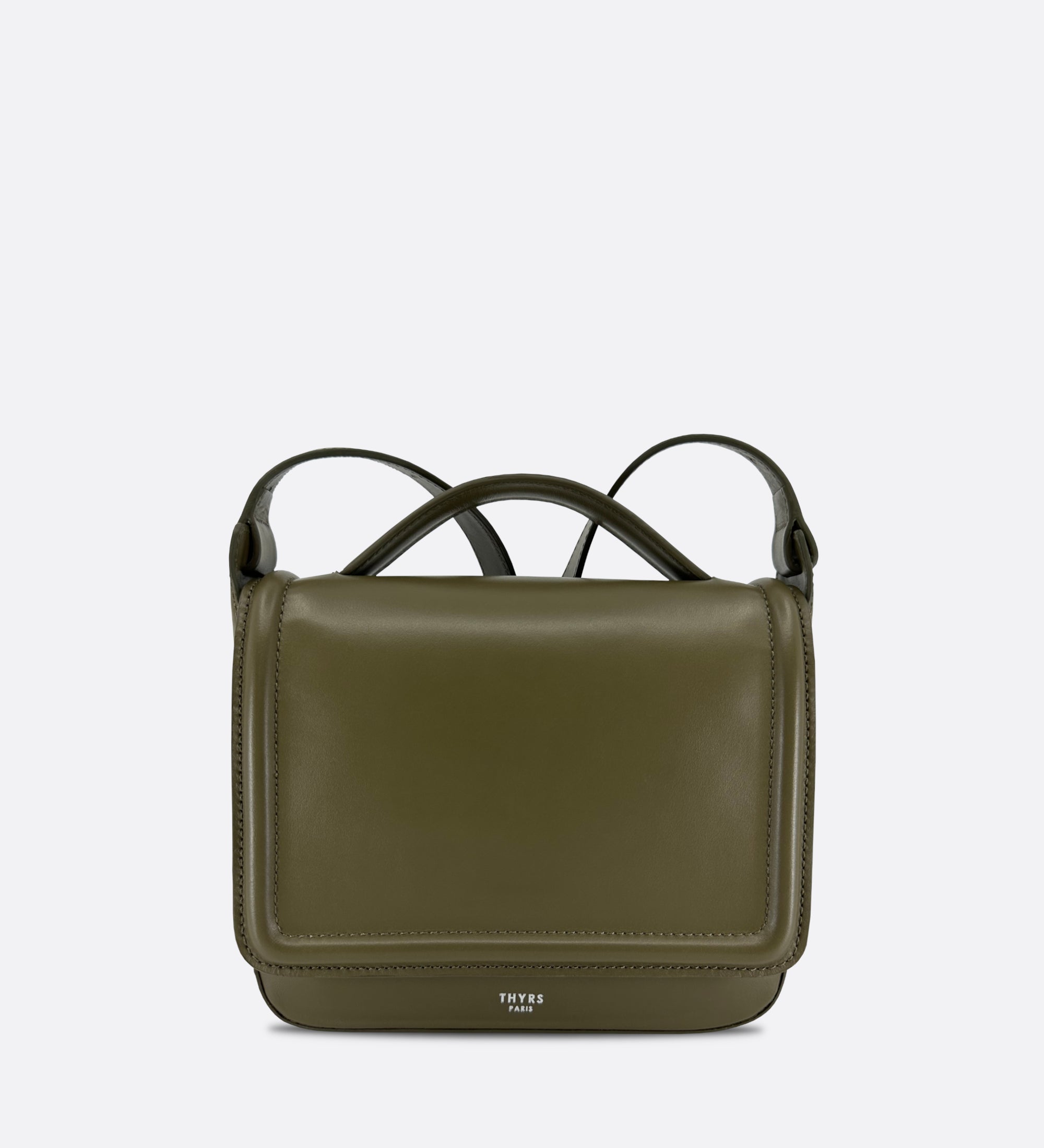 Sac Nine en cuir lisse olive, THYRS