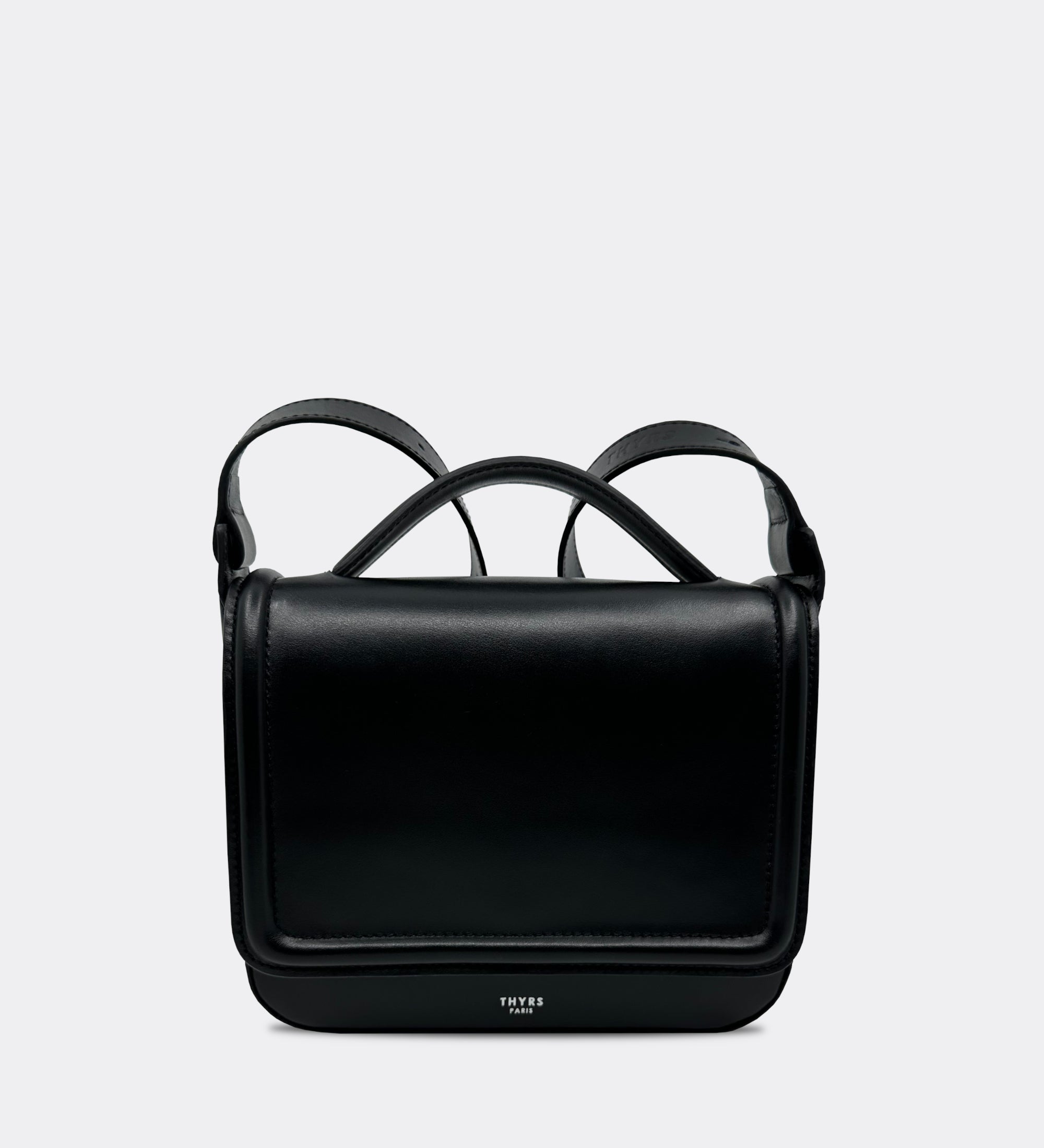 Sac Nine en cuir lisse noir, THYRS