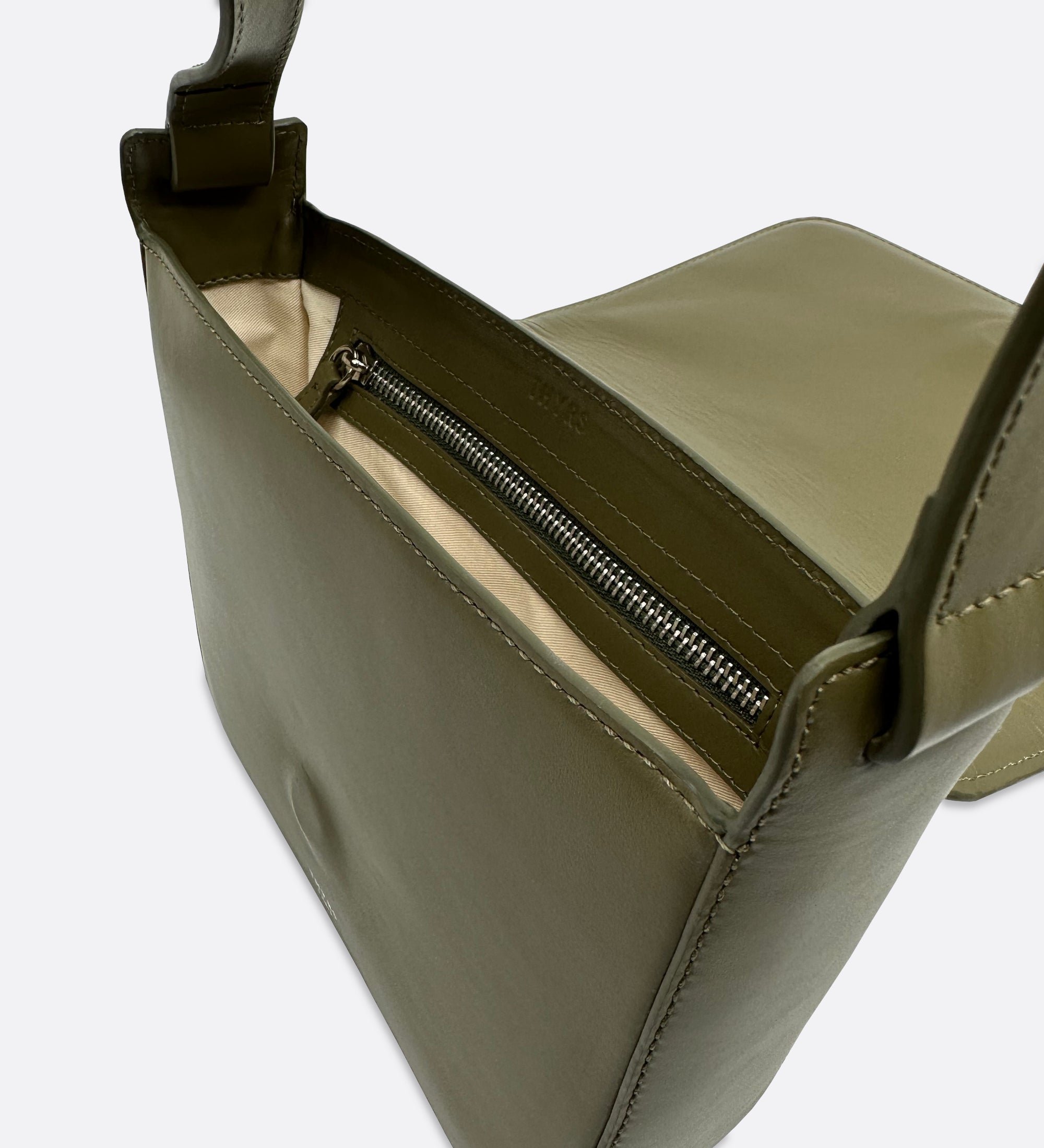 Sac Nine en cuir lisse olive, THYRS