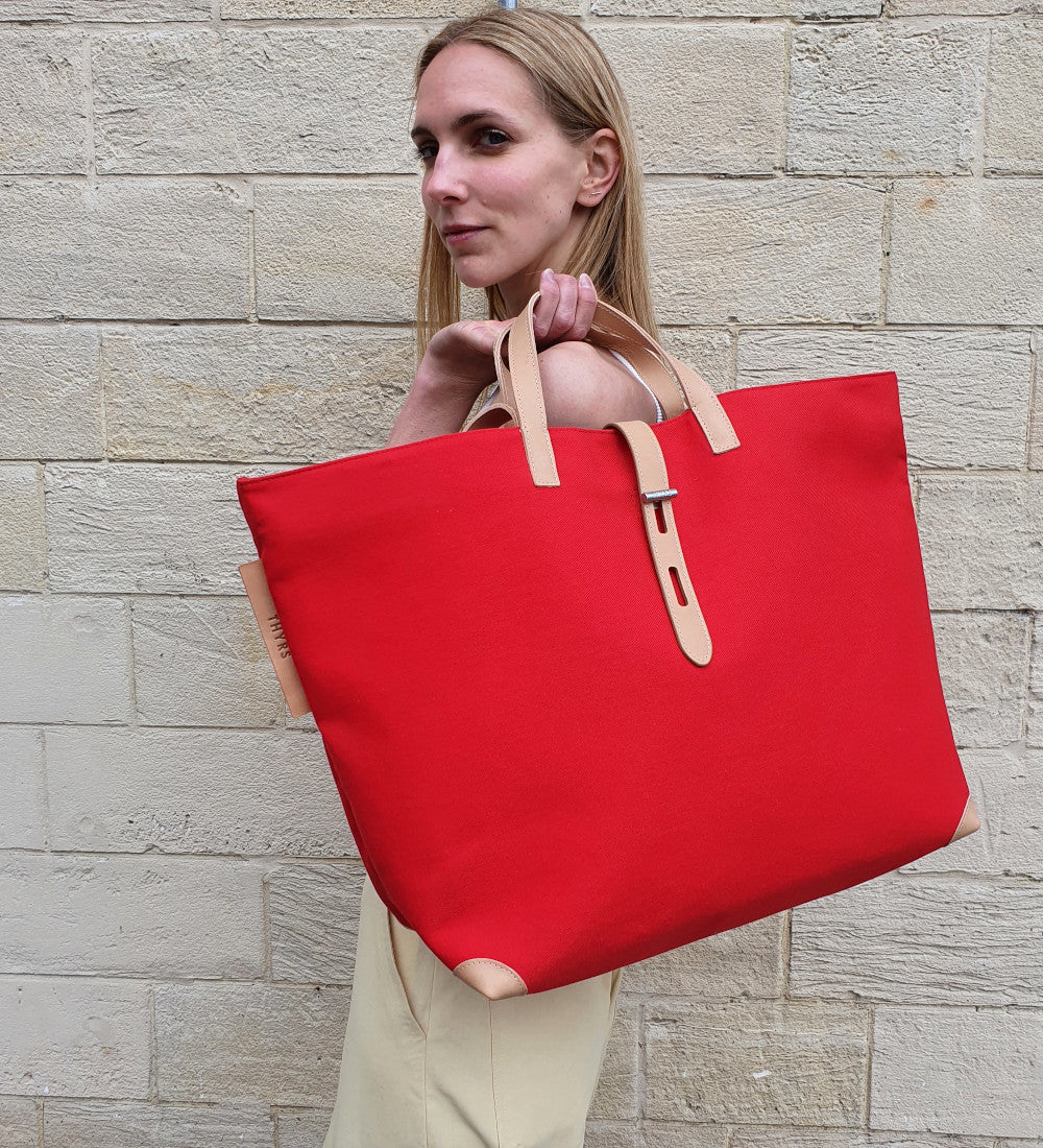 Tote bag fabriqué en France écoresponsable rouge par THYRS
